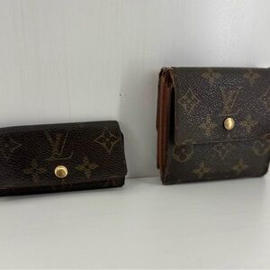 Louis Vuitton Brown Monogram Clutch & Wristlet Set